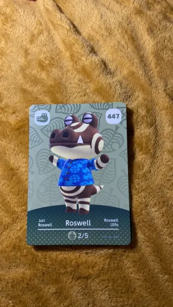 Carte amiibo animal crossing roswell