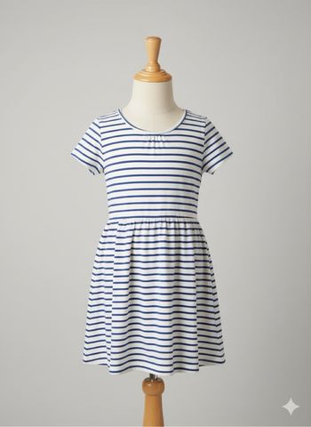 👗 Robe fille 11-12 ans (152 cm) Rayée bleu et blanc