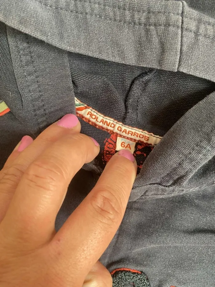 Veste sweat zippe à capuche 6ans Roland Garros - photo numéro 2