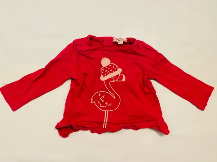 Lot 6 t-shirts manches longues fille 12 mois - photo numéro 2