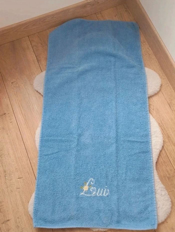 Lot de 2 serviettes bleue et blanche Elle et Lui La Redoute - photo numéro 2