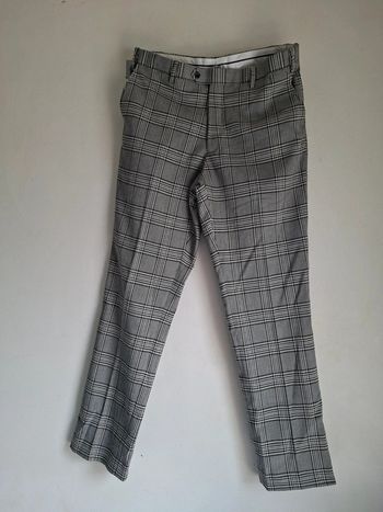 Pantalon carreaux chic gris noir - Taille 46 petit- Neuf