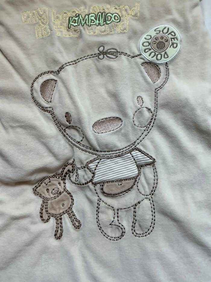 Gigoteuse hiver en velours beige kimbaloo taille 0/6 mois - photo numéro 4