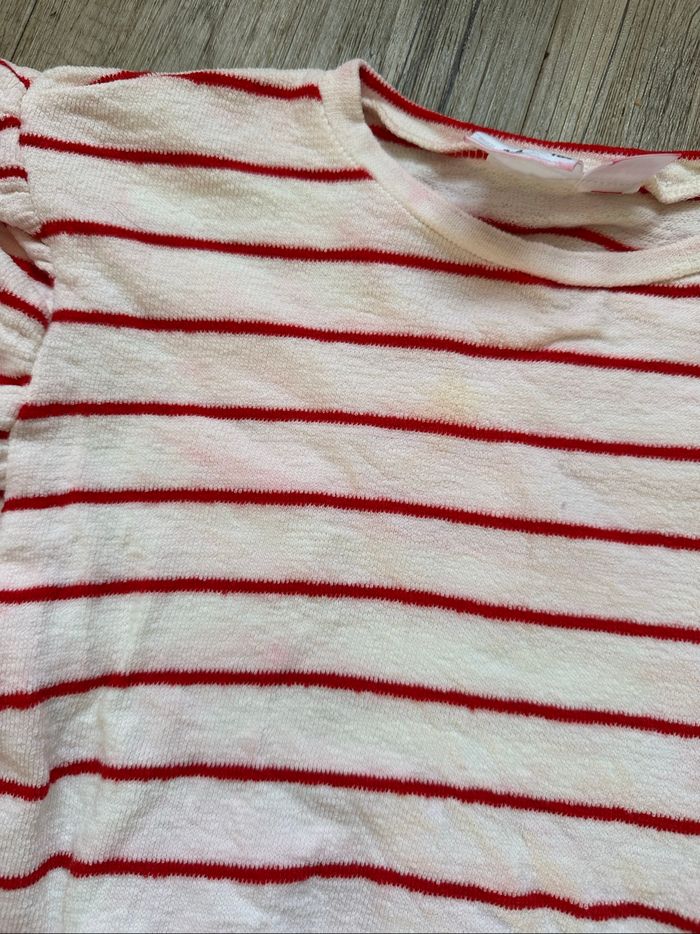 Ensemble short rayé blanc rouge Zara 3/4 ans fille - photo numéro 3