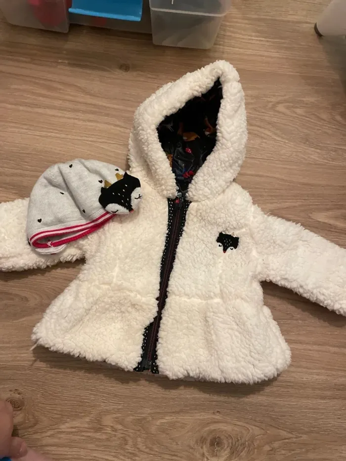 Manteau réversible catimini + bonnet - photo numéro 3