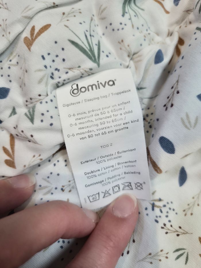 Gigoteuse bleu en velours côtelé, Domiva, Tog 2, 0-6 mois - photo numéro 5