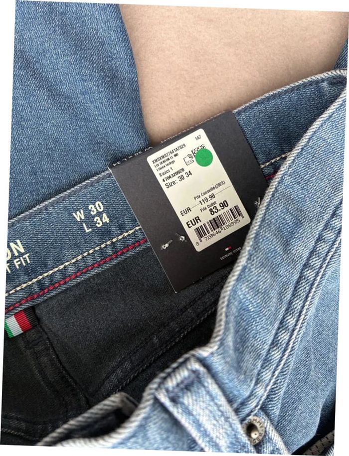 Jeans bleu foncé Tommy Hilfiger homme W30L34 denton straight neuf avec étiquette - photo numéro 12