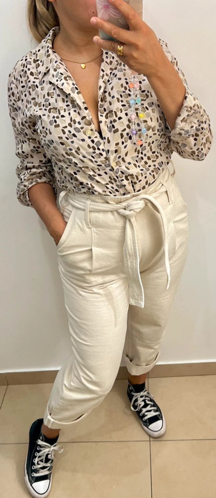Chemise En Soie Imprimée Taille 36-38 - photo numéro 4