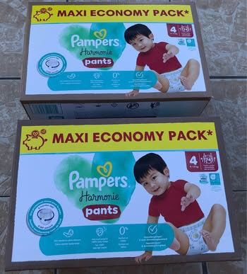 LOT DE 148 COUCHES CULOTTES PAMPERS Harmonie pants TAILLE 4 NEUFS DANS L'EMBALLAGE