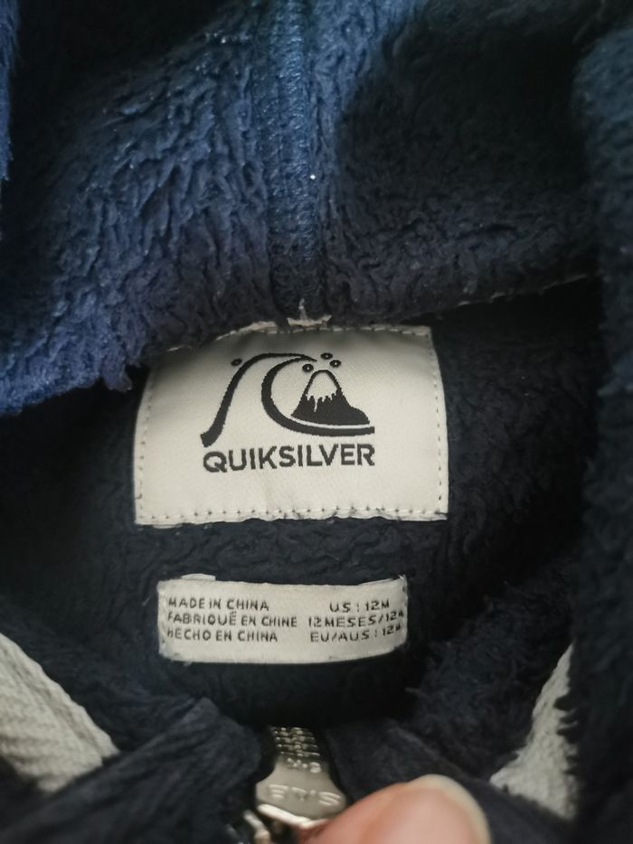 Veste à capuche bleu marine bébé garçon 12mois quicksilver - photo numéro 3