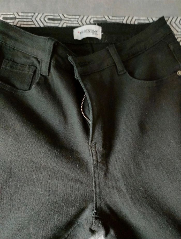 Pantalon noir femme élastique taille 38 pattes d'éléphant My Bestiny - photo numéro 2