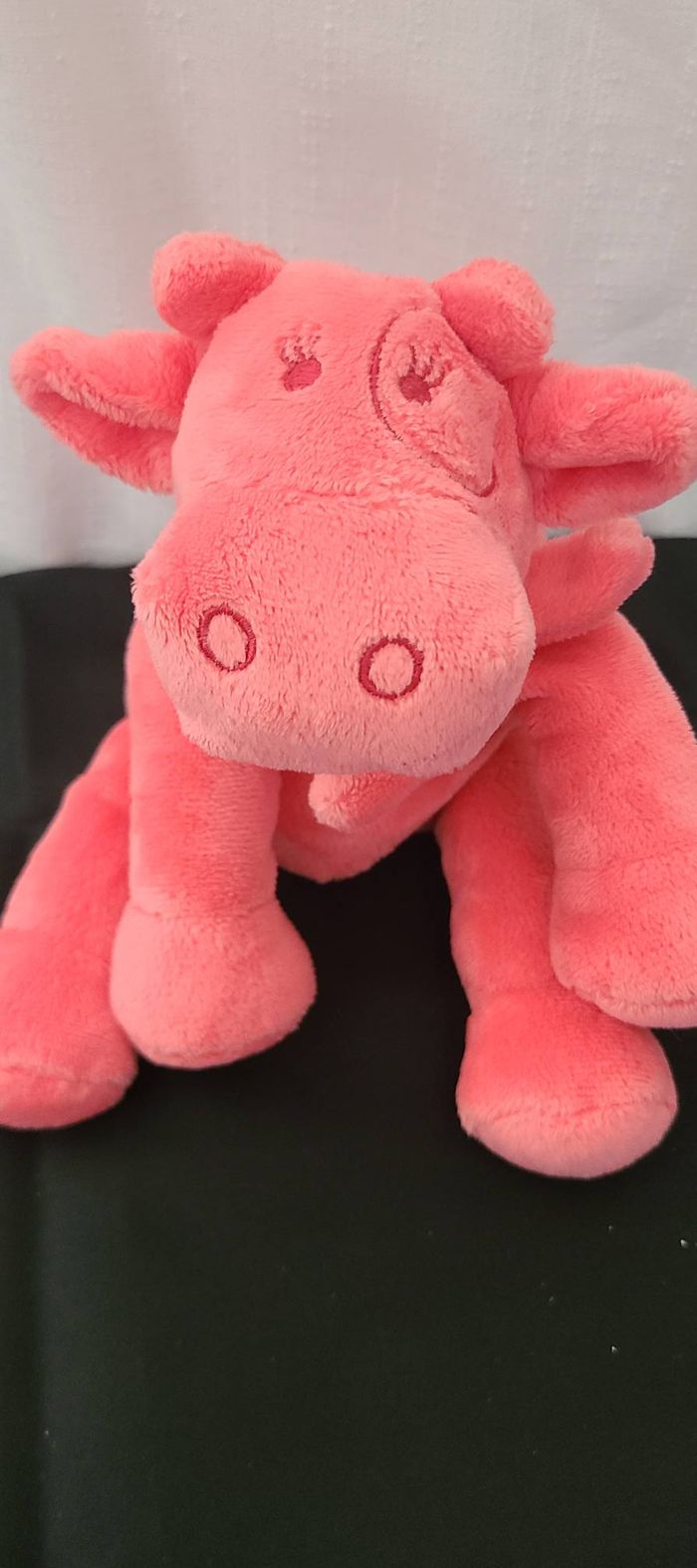 Doudou peluche vache rose noukie's