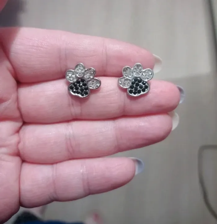 Boucles d'oreilles en argent Cristal en forme de pattes d'animaux
