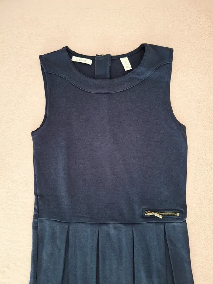 Robe chasuble Okaïdi 8 ans avec bas plissée bleu marine - photo numéro 4