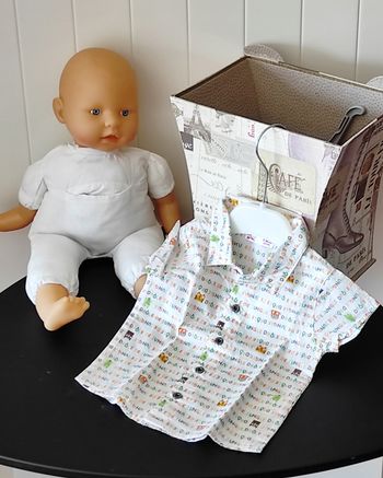 🌿 Chemisette garçon 3 mois – motifs animaux, coton léger 🌞