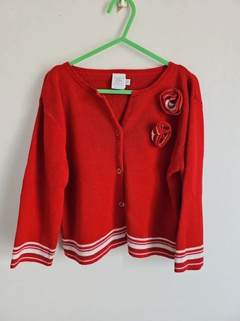 Gilet rouge fille 4 ans