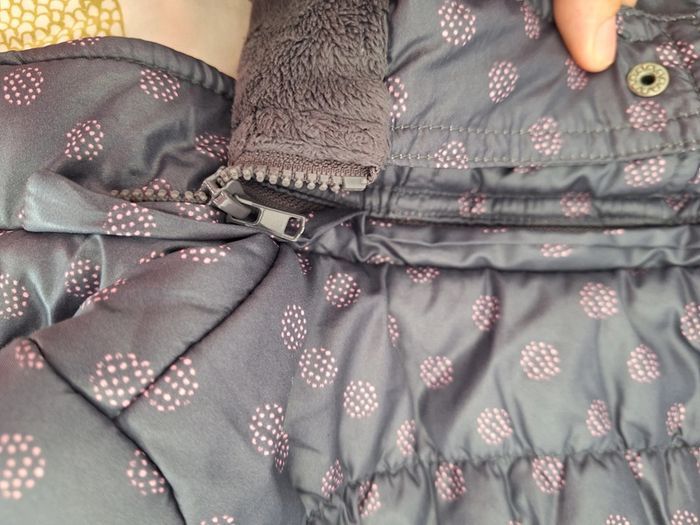 Manteau hiver taille 24 Mois gris à pois violet - photo numéro 5