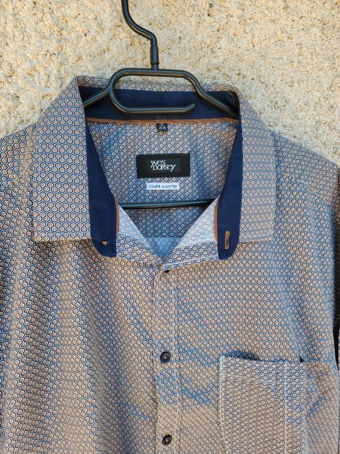 Chemise vintage old money grunge tie and dye à motif - photo numéro 2
