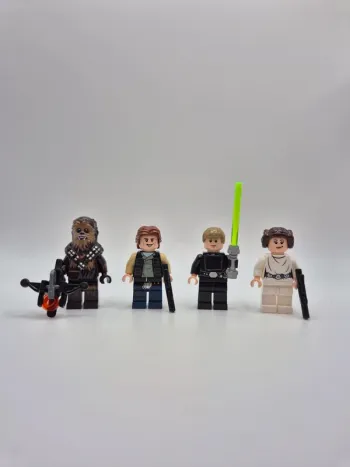 Figurines type lego Jedi Luke Skywalker Han Solo Chewbacca et Princesse Leia star wars