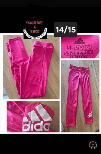 Legging fille aeroready  fille 14/15 ans rose adidas
