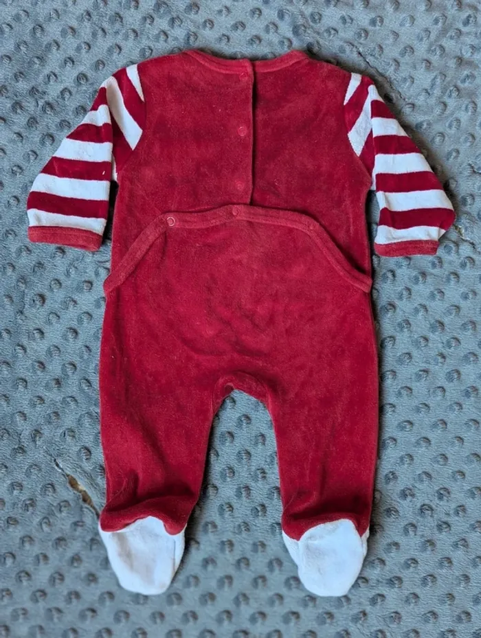 Grenouillère Noël d’hiver en velours – Verbaudet – Taille 1 mois – Mixte - photo numéro 6