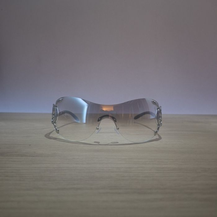 Lunettes de Soleil Serpent Transparent - Y2K Vintage 90s-2000s - Unisexe Sunglasses - Verres Teintés  Blanc - photo numéro 2