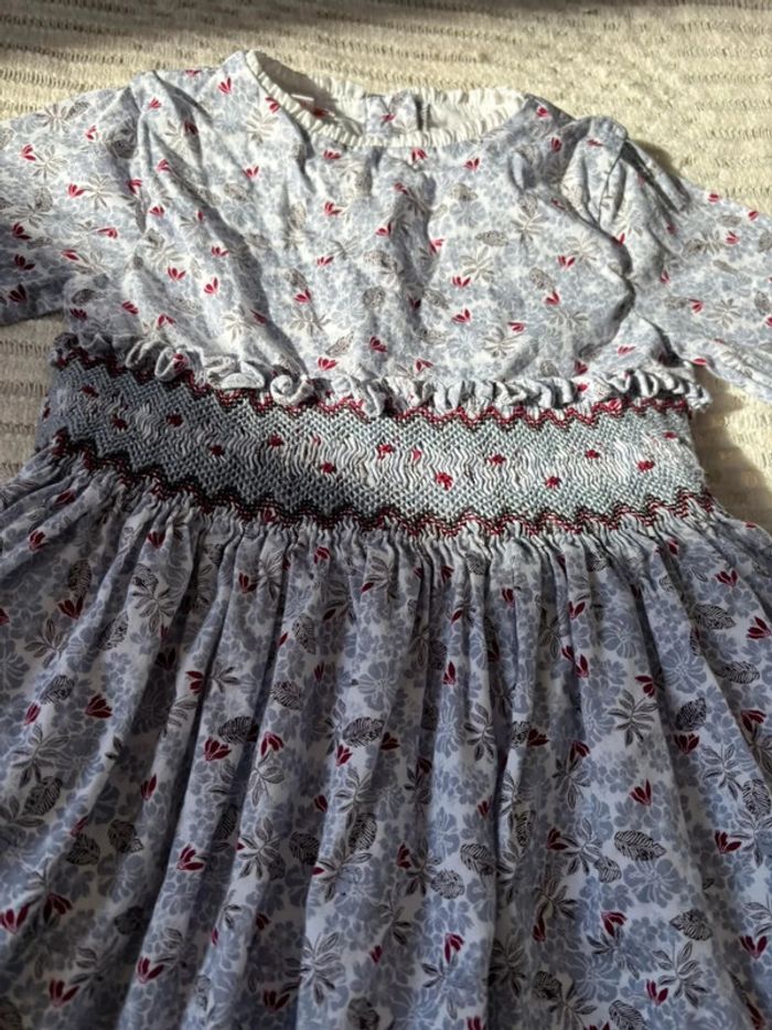 Robe manche longue smockée  fille 1-2 ans - photo numéro 4