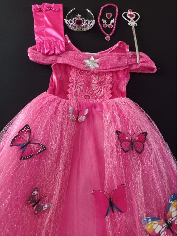 Déguisement robe princesse rose papillon 5-6ans