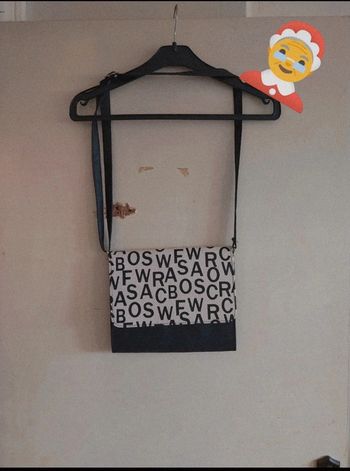 Sac bandouillaire mixte noir / beige