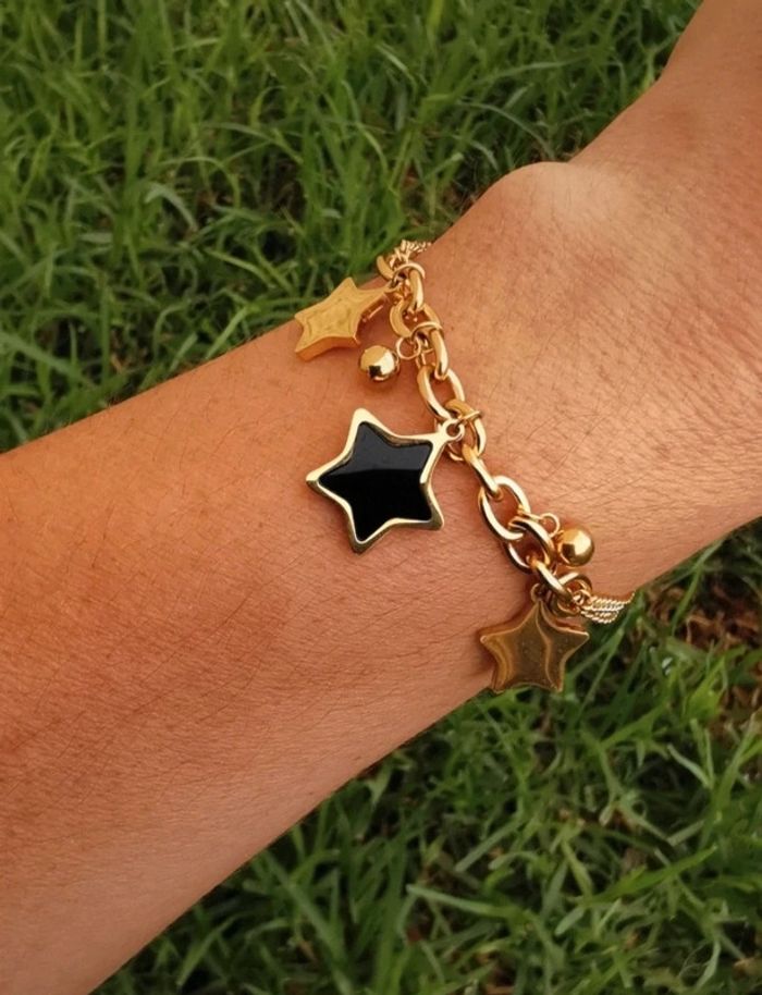 F35 Bracelet gourmette acier inoxydable étoile ajustable - photo numéro 2