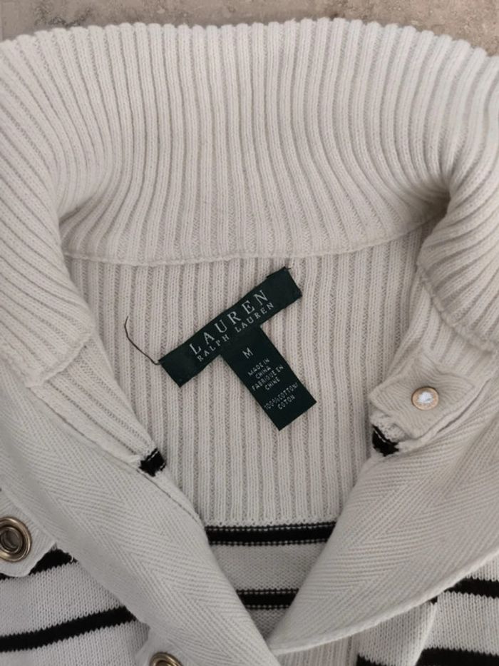 Pull-over coton col boutonné femme Lauren Ralph Lauren taille M - photo numéro 7