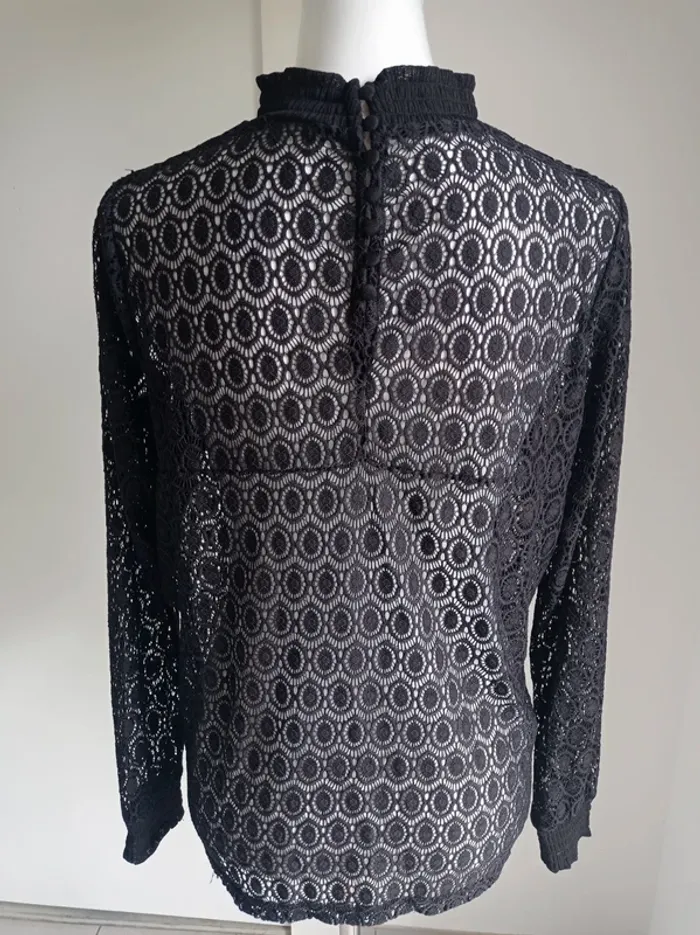 Magnifique haut d'été broderie dentelle transparent noir Pimkie - photo numéro 2