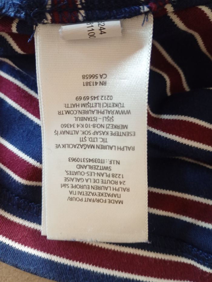 Polo Ralph Lauren rayé bleu marine – Taille M (taille petit) - photo numéro 4