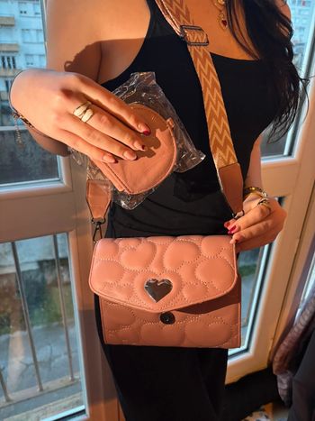 Sac à main coeur rose
