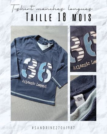 T-shirt manches longues bleu