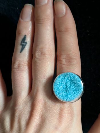 Bague ronde en verre style pylônes