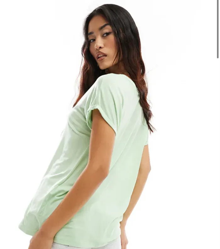 T-shirt Vero Moda à col rond - Vert pastel Taille L Neuf - photo numéro 4