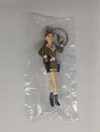 Porte clé Figurine Lara Croft Tomb Raider 2 Aviateur Aviator Veste