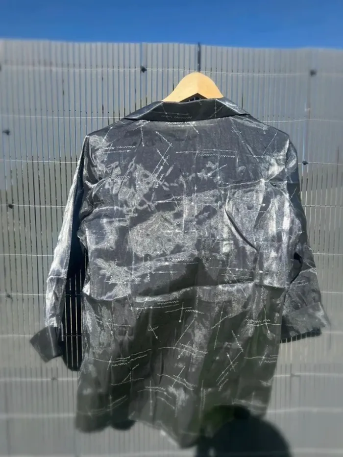 Chemise brillante vintage super original - taille 3 (42) ou oversize - photo numéro 3