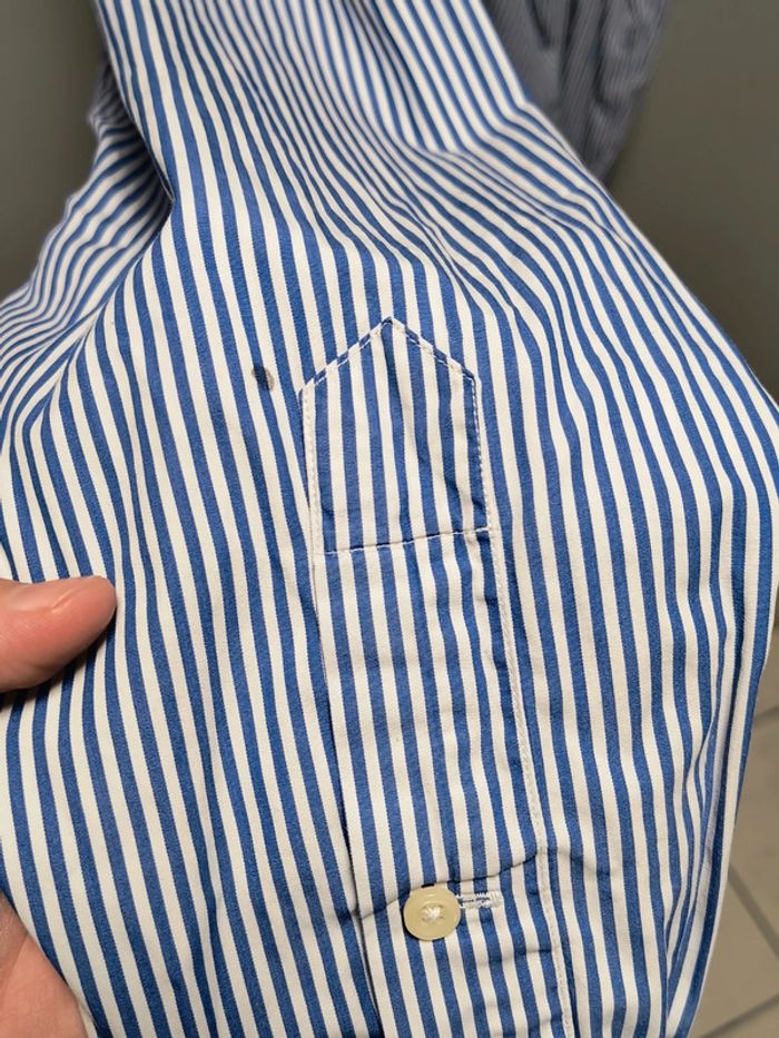 Chemise Ralph Lauren rayée bleu/blanc logo rouge brodé – Taille XXL (équivaut à un XL/Large ample) - photo numéro 9