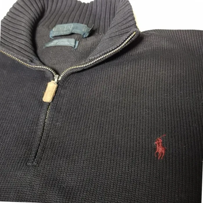 Pull Camionneur half demi zip Ralph Lauren XL Noir - photo numéro 6