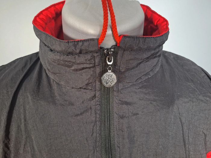 Veste coupe vent /Track jacket dbl vintage noir et rouge / homme - taille 2XL brodé (513) - photo numéro 3