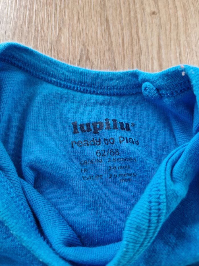 Body manches longues bleu Singe et banane 🐵 - Lupilu - 2/6 Mois (62/68 cm) - photo numéro 3