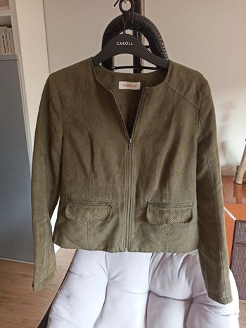 Veste kaki Camaïeu taille s fermeture éclair