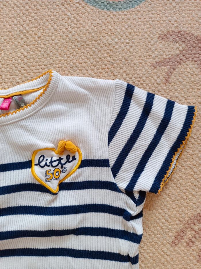 T-shirt marinière côtelé 24 mois orchestra - photo numéro 2