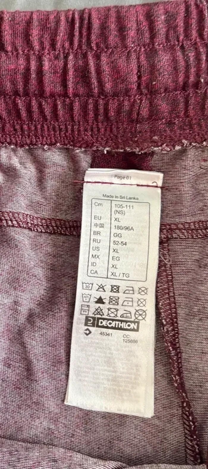 Short bordeaux confortable Decathlon - Taille XL - photo numéro 5
