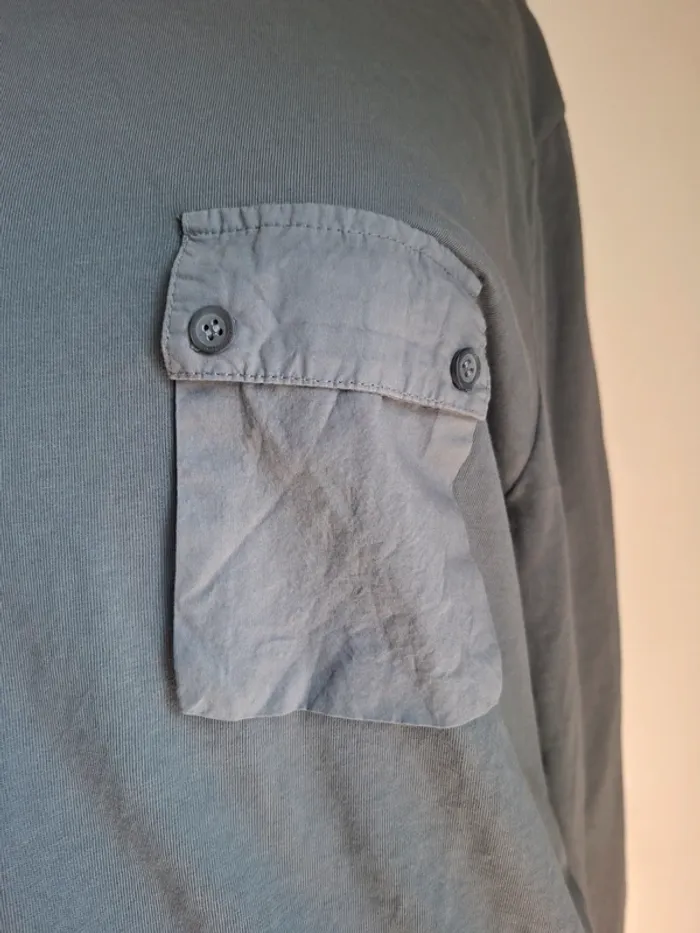 Tee-shirt gris foncé avec poche, Impérial, ML, neuf, taille L - photo numéro 3