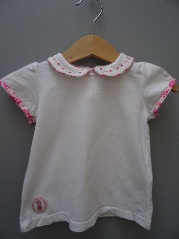 T-shirt col Claudine blanc