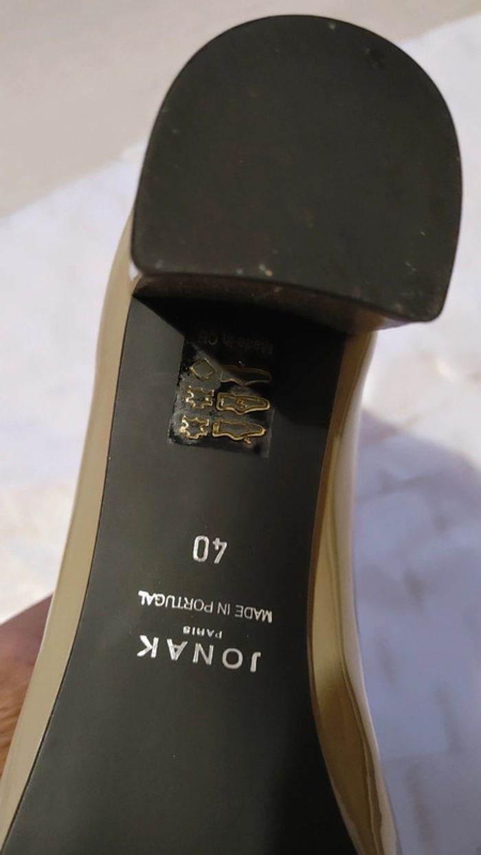 Bottines en cuir 100 % Jonak couleur kaki très bon état - photo numéro 13