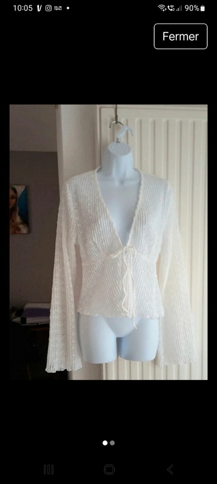 Gilet dentelle blanche - photo numéro 2